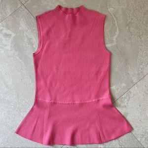 Talbots Savannah Peplum Sleeveless Pink Sweater